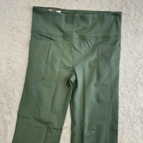 NEW Gap Fit Women's M Green Flare Leggings Green Side Pocket - Picture 14 of 15